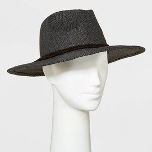 Universal Thread Women's Straw Panama Hat Black Size Small